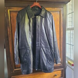Men’s Vintage Long Leather Coat M